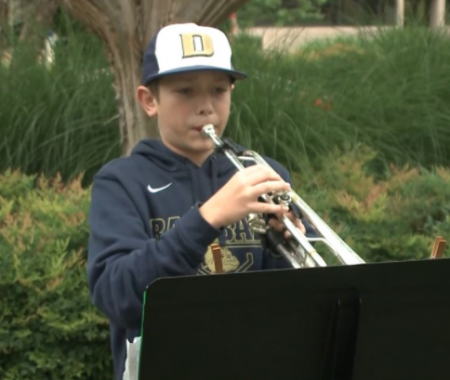 12-Year-Old Plays Trumpet for Healthcare Workers During COVID-19